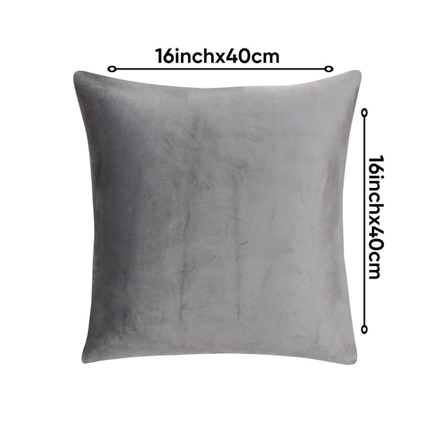 Velvez Soft Velvet Cushion Cover Set - 2pcs - Grey - VCC06
